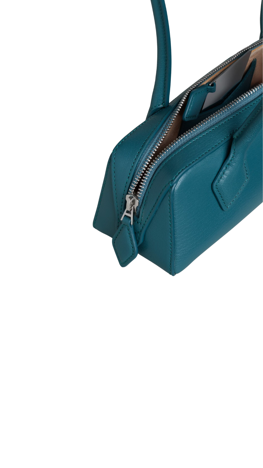 Le Teckel Small Bag in Green Grey Leather