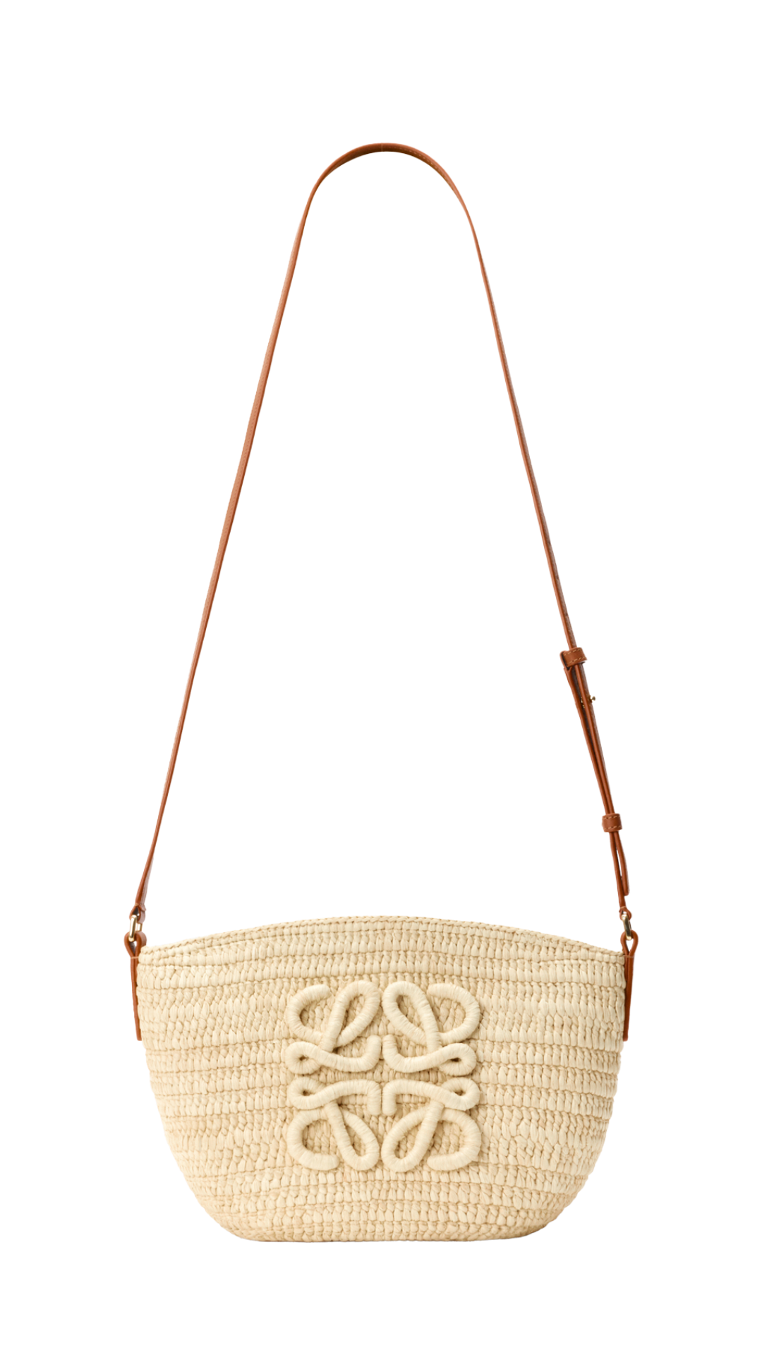 Eclipse Pochette in Natural/Tan Raffia and Calfskin