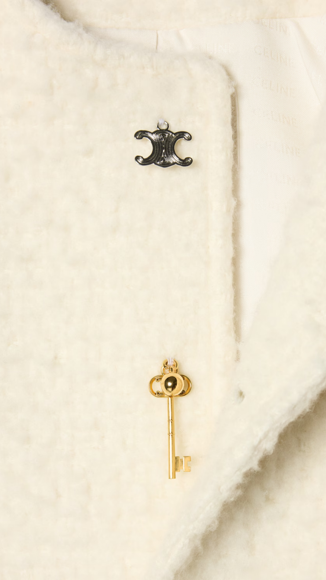 Icone Jacket in White Cashmere and Wool Natté