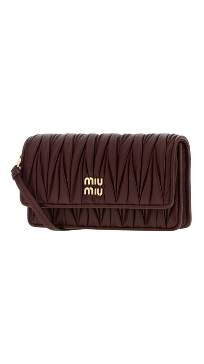 Matelassé Nappa Leather in Burgundy