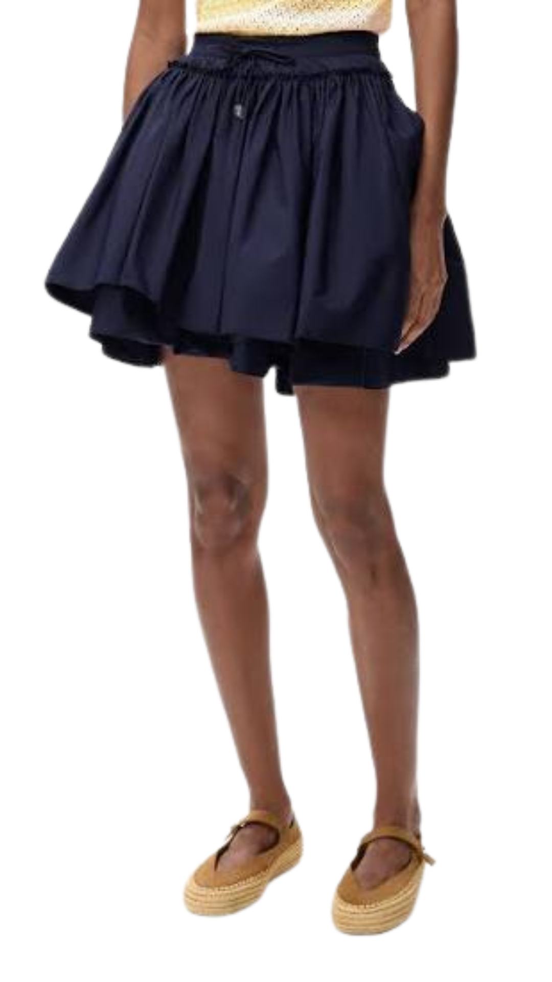 Mini Skirt in Blue Cotton