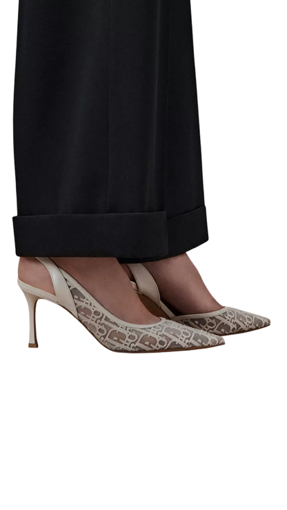 Adiorable Slingback Pump in Ecru Dior Oblique Embroidered Mesh