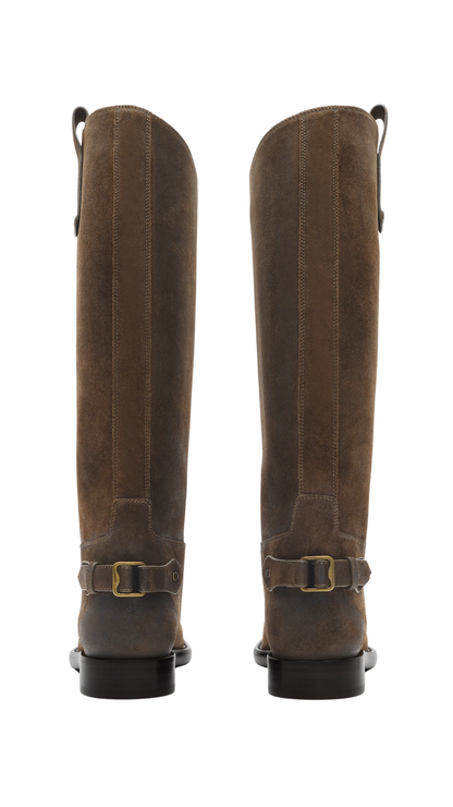 Suede Cavalier Boots in Loch green