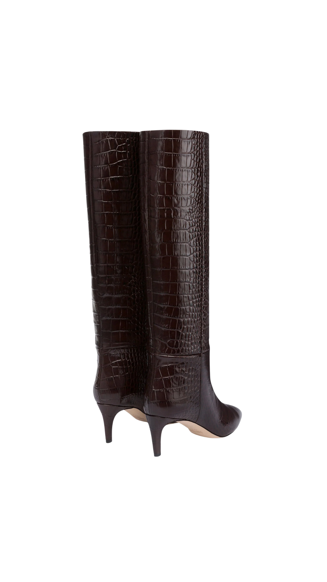 Stiletto Boot 60 in Ebano Croc-Effect Leather Boot