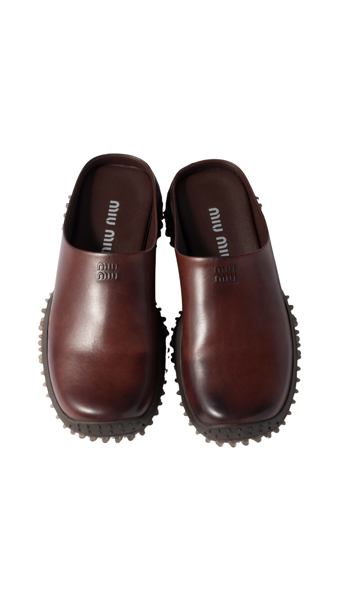 Leather Mules in Coffee