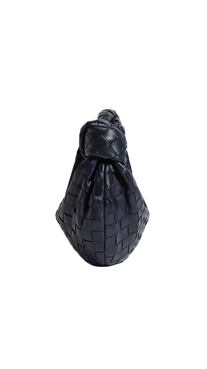 Mini Jodie Intrecciato Leather Top Handle Bag in Midnight