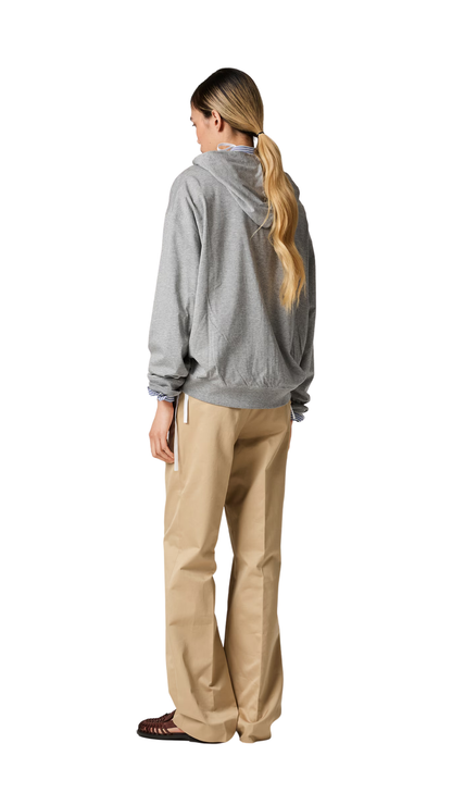 Cotton Fleece Hoodie in Grey