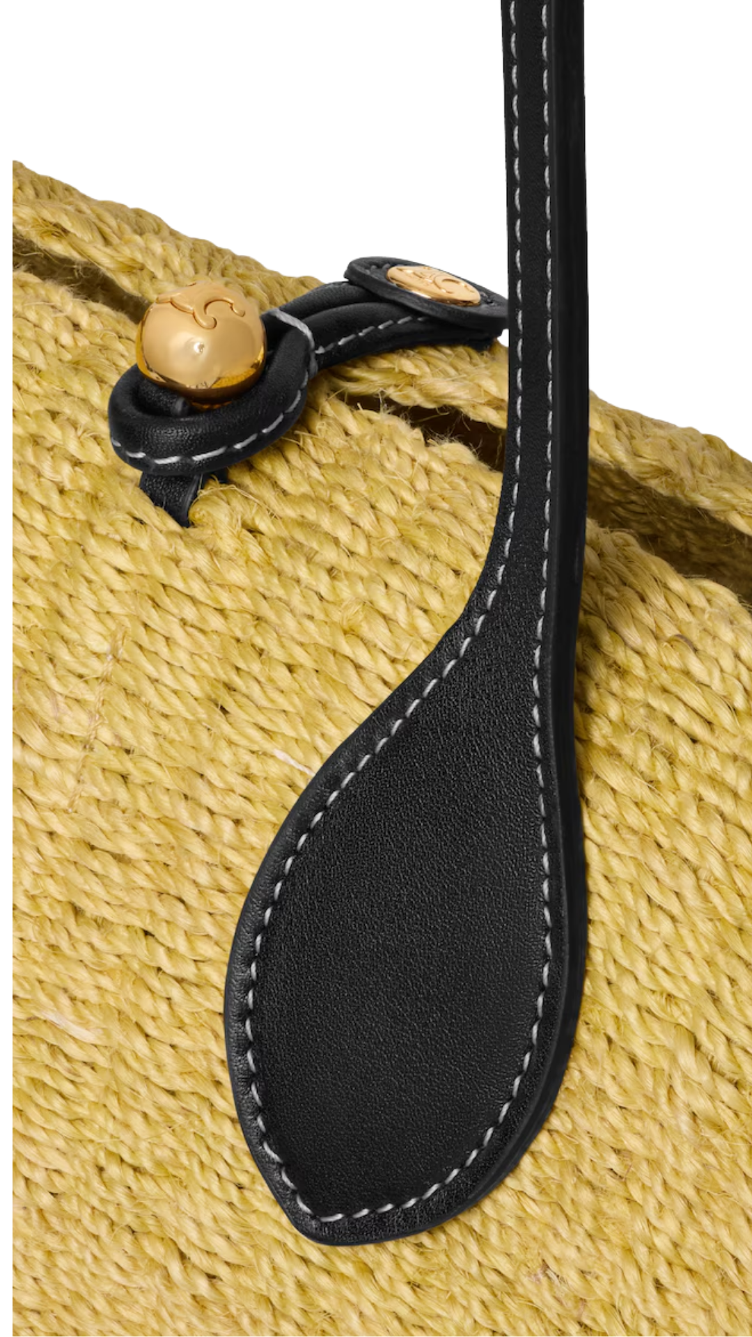 Large Triomphe Beads Basket in Natural/Black