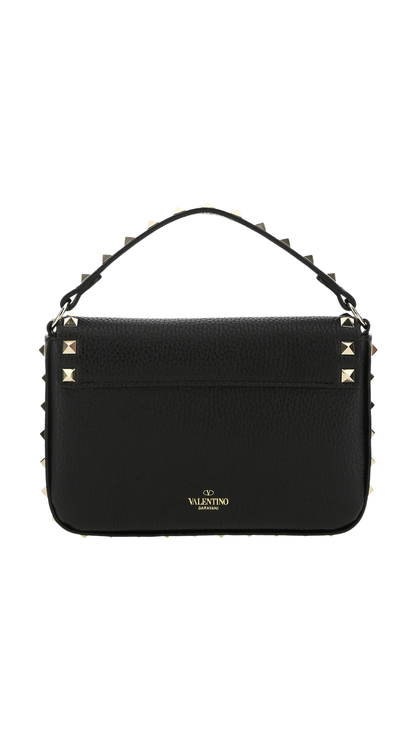 Black Leather Rockstud Handbag