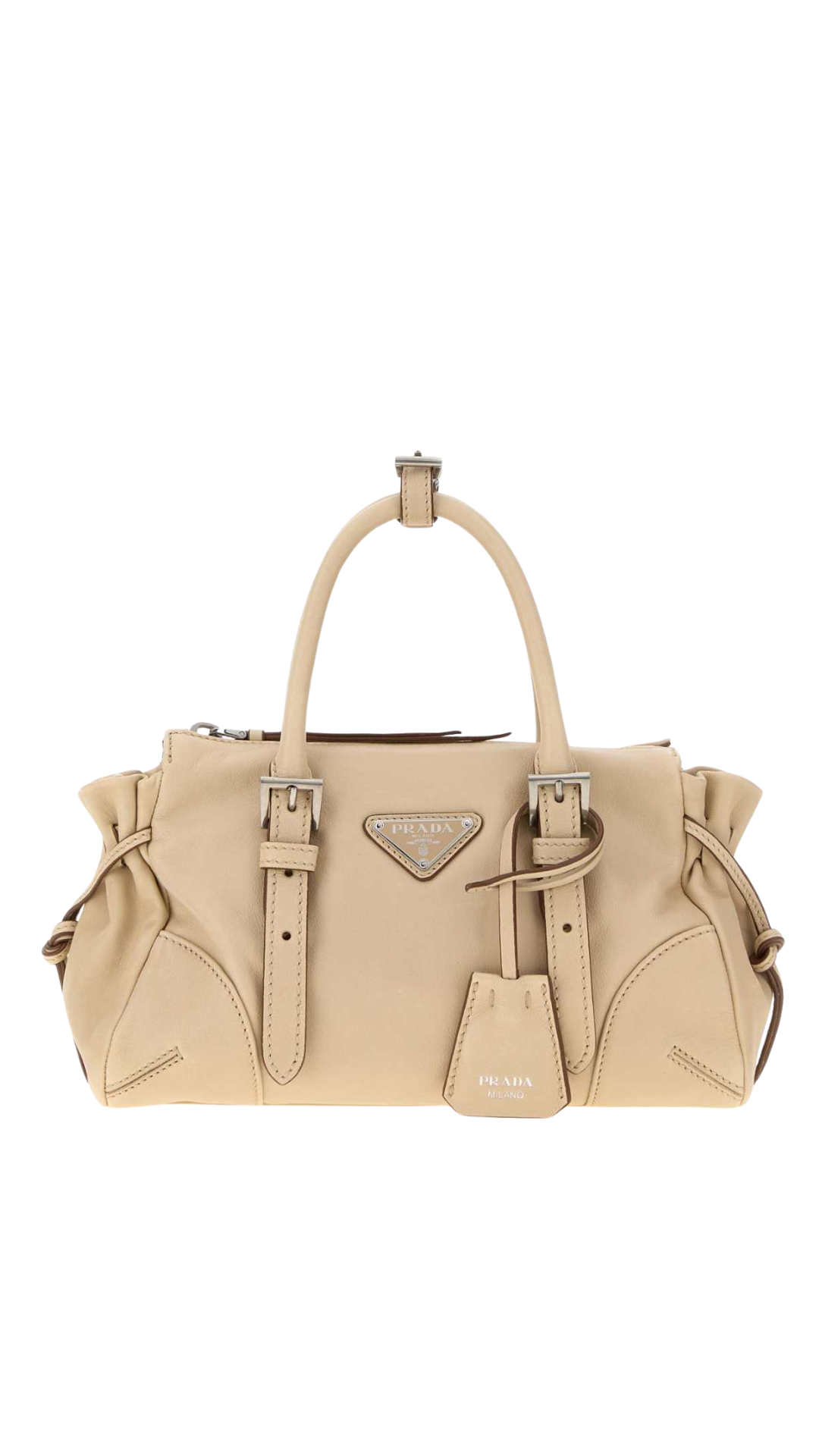 Karin Small Leather Bag in Travertine Stone