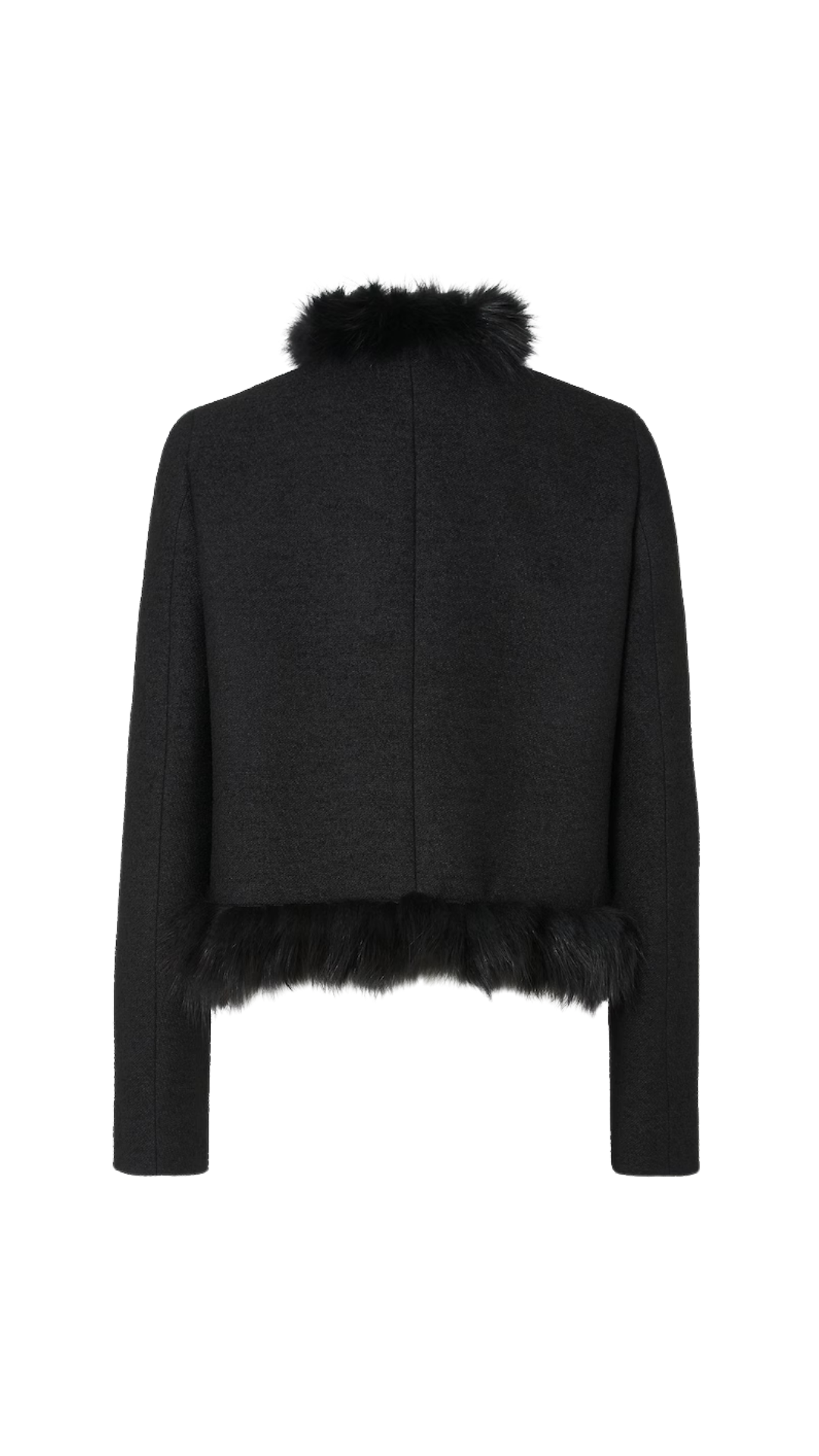 Jacket in Black Wool and Fox Fur Blouson