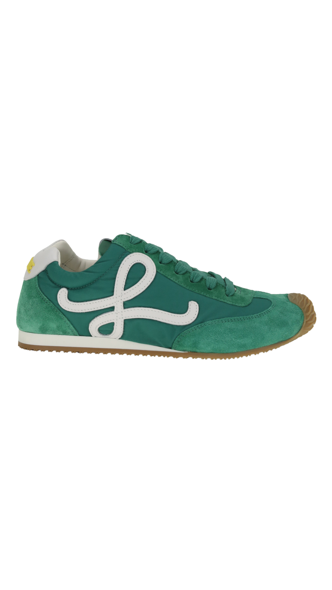 Ballet Runner 2.0 Sneakers in Jungle Green/White Nylon and Leather