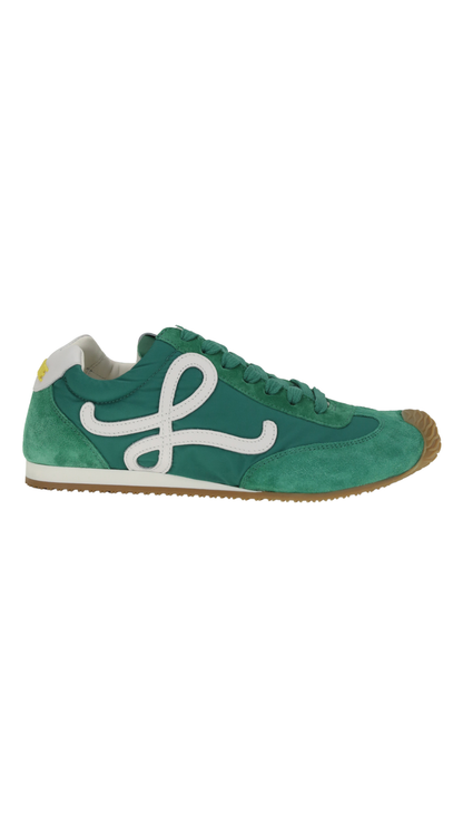 Ballet Runner 2.0 Sneakers in Jungle Green/White Nylon and Leather