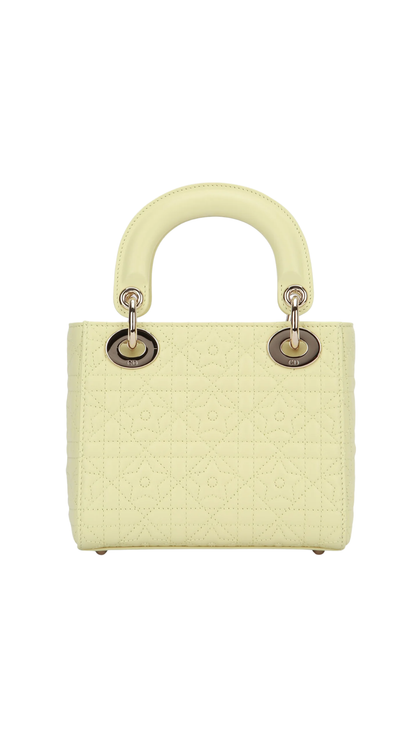 Lady Dior Bag  in Yellow Lambskin