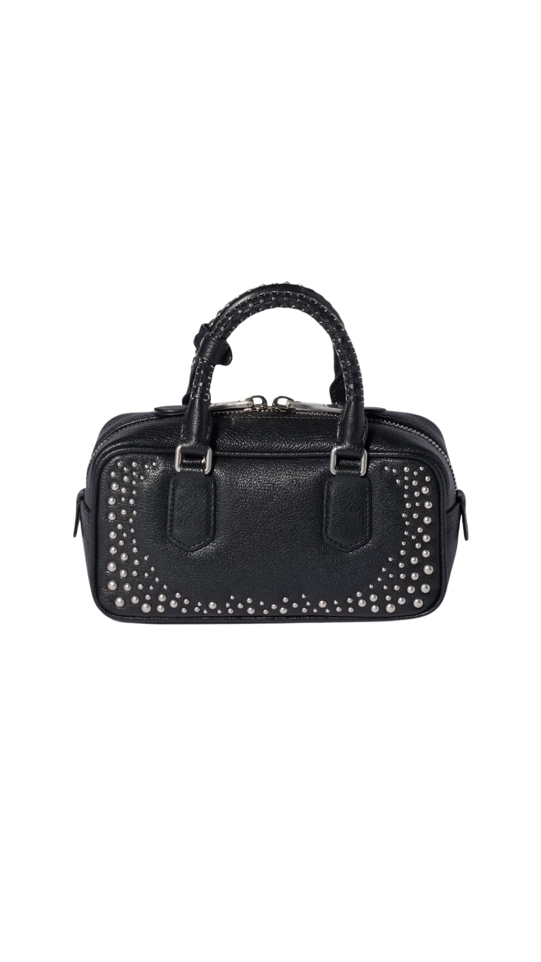 Arcadie Studded Leather Bag in Black