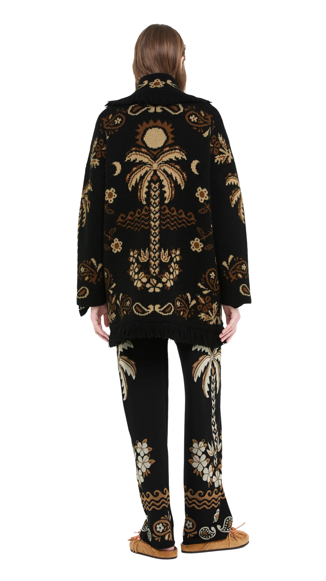 Island Roots Foulard Cardigan in Black/Camel
