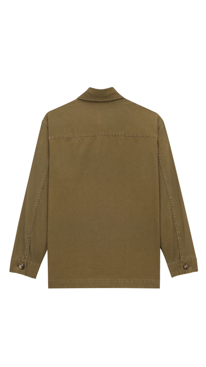 Cassandre Overshirt in Savane Cotton and Linen Gabardine