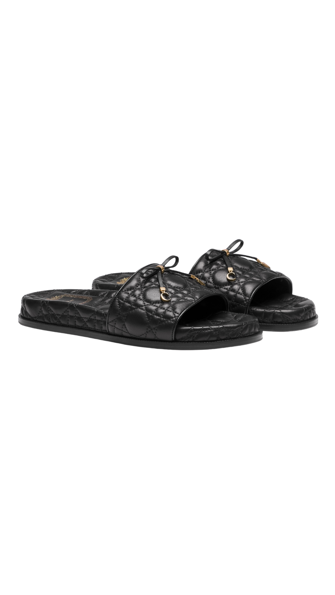 Sandal Dior Cannage in Black Leather