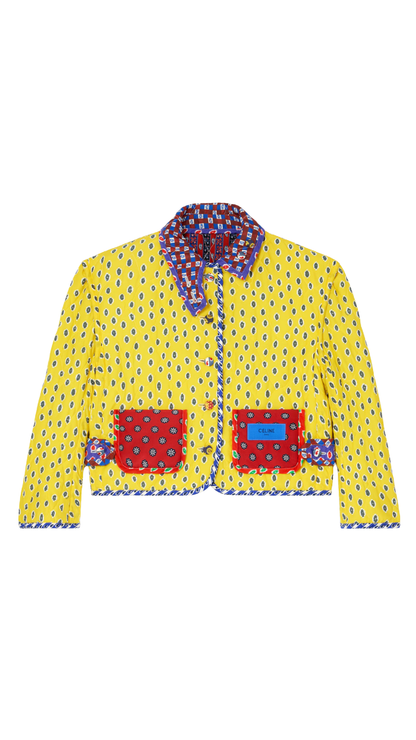 Patchwork Jacket in Multicolor Silk and Cotton