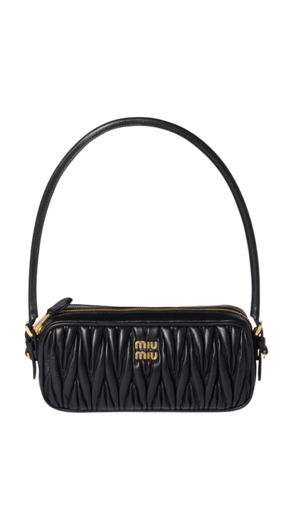 Matelassé in Black Nappa Leather Pouch