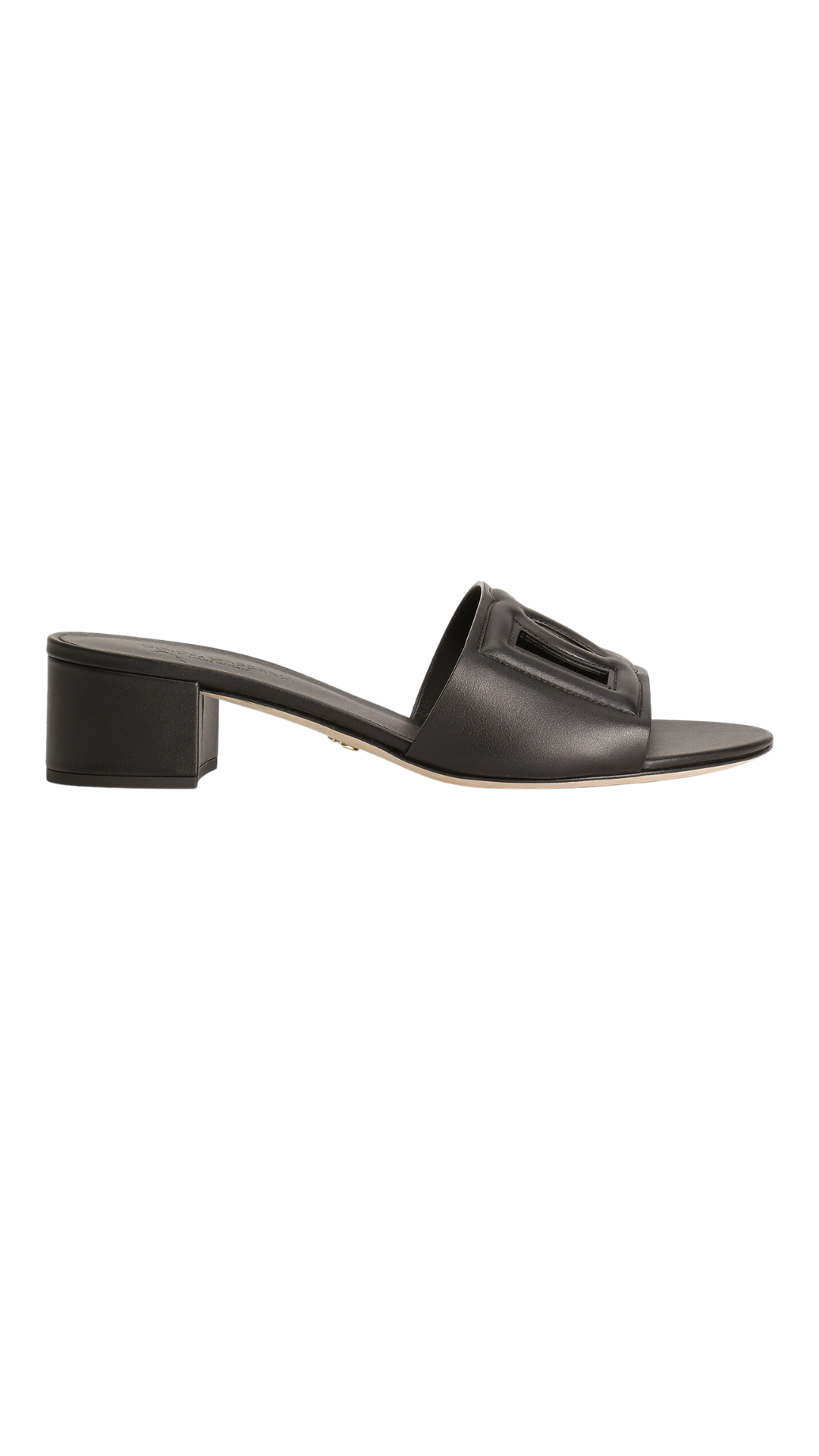 Calfskin Sliders With Dg Logo in Black