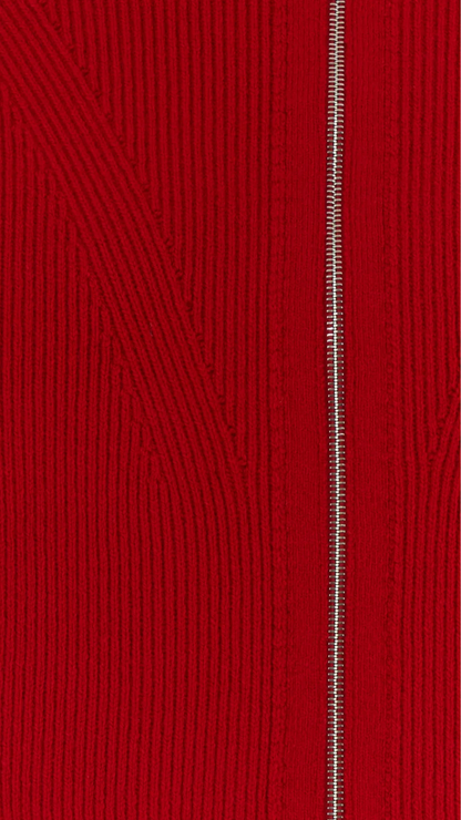 Wool Blend Cardigan in Red