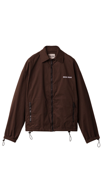 Washed Gabardine Blouson Jacket in Ebony