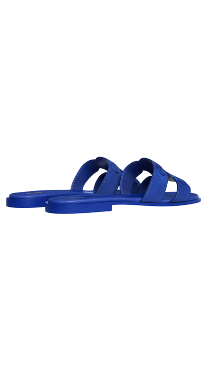 Marina Triomphe Mule in Blue Suede Calfskin