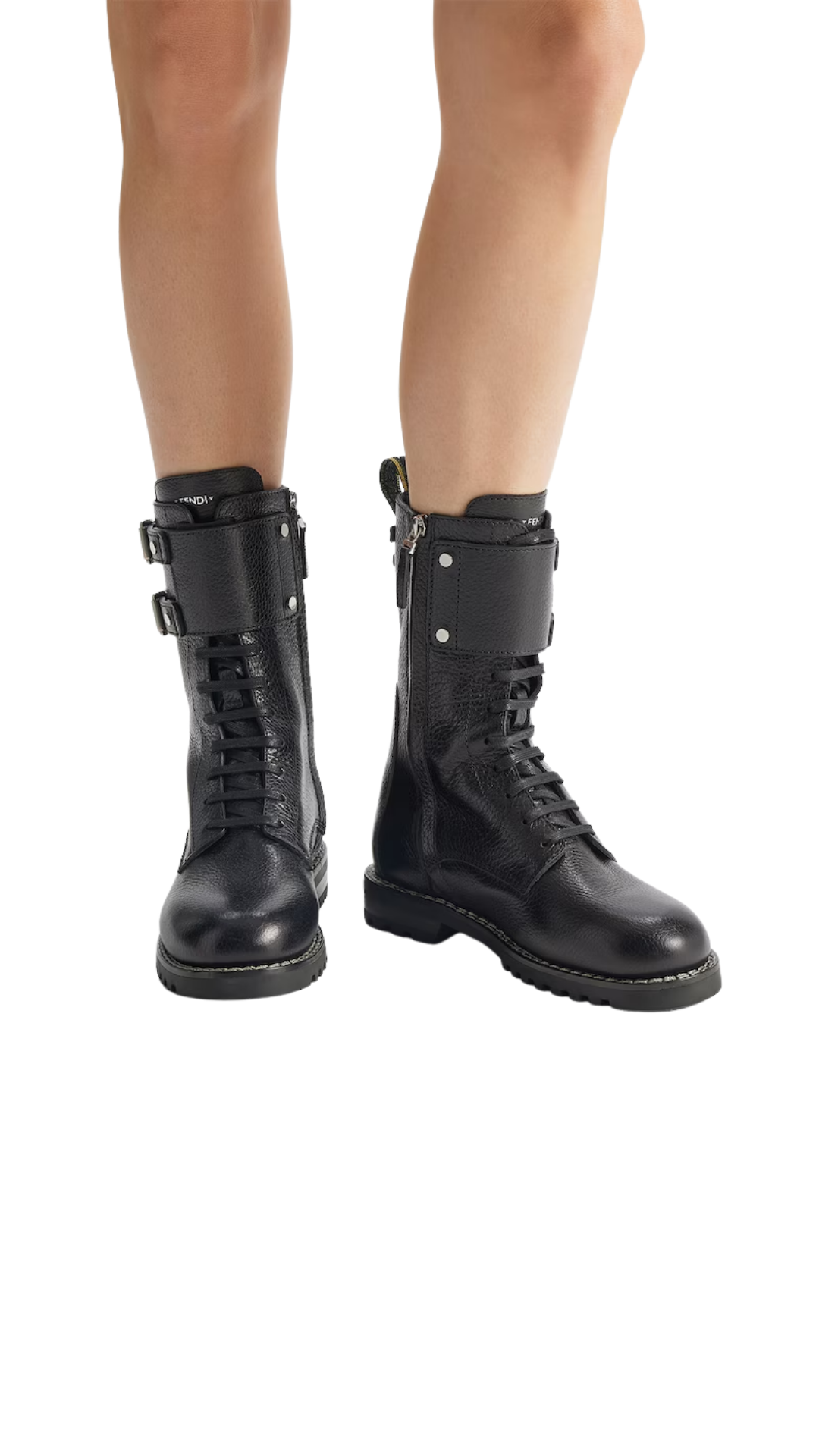 Fendi Commando Black Leather Boots