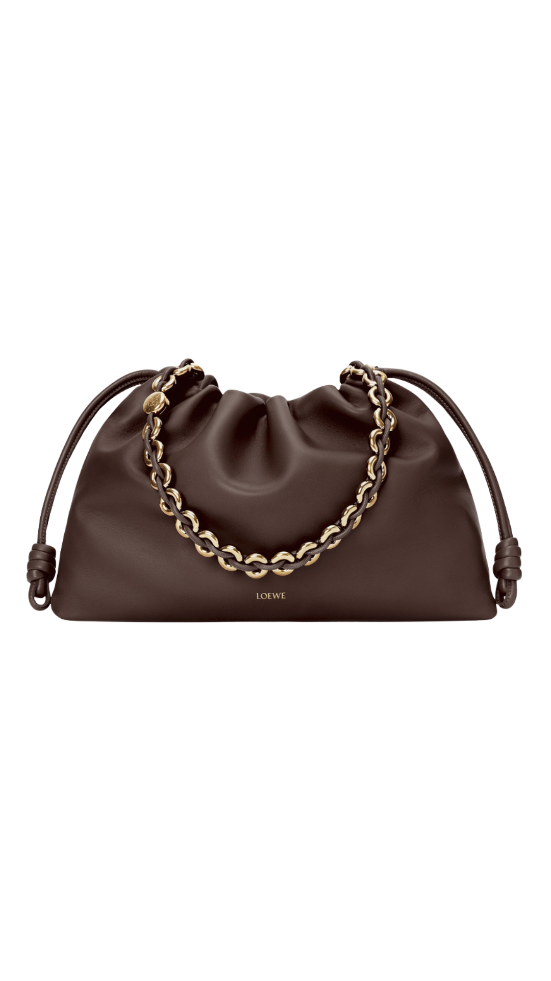 Large Flamenco Purse in Dark Chestnut Mellow Nappa Lambskin