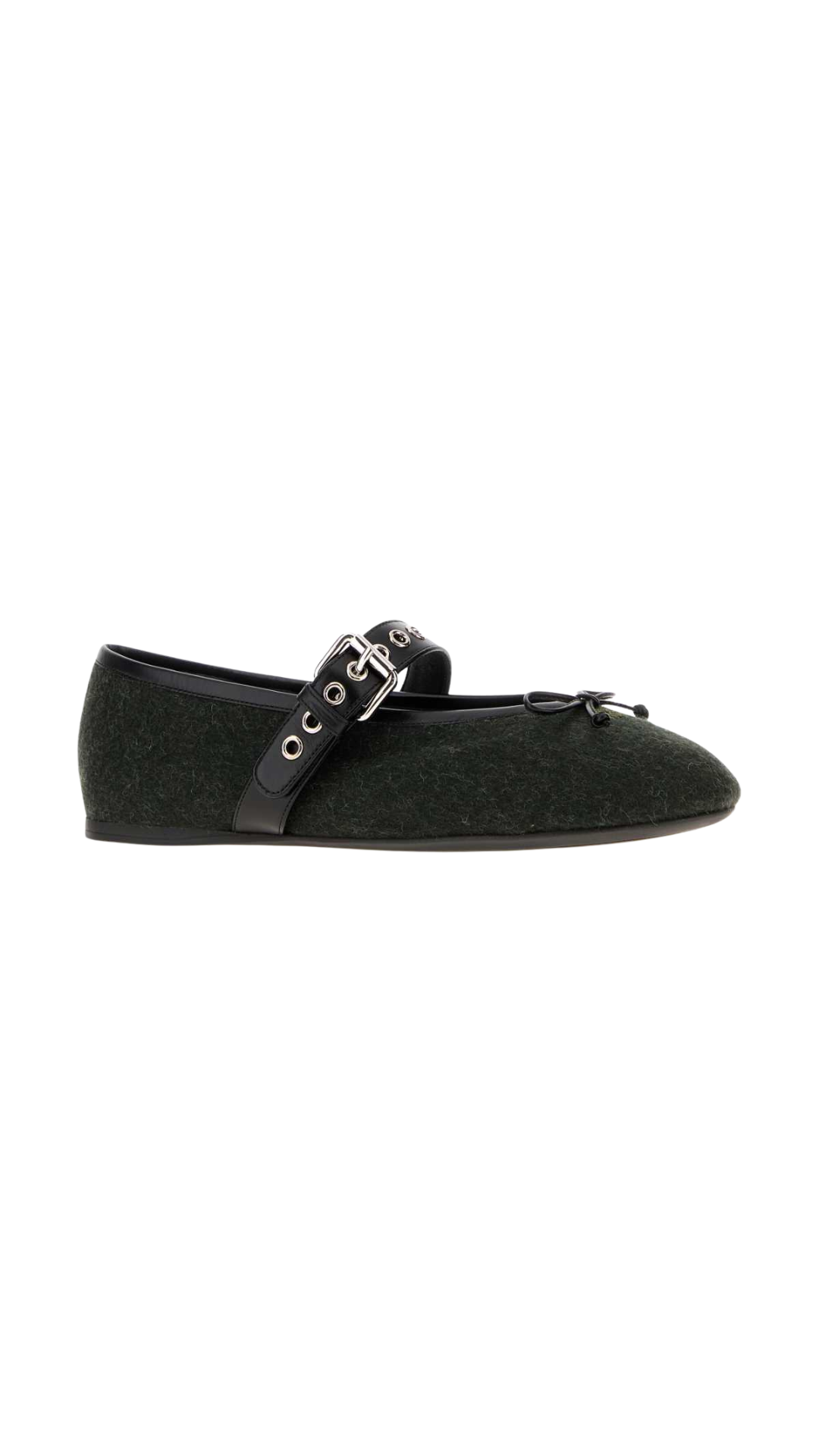 Bottle Green Flannel ballerinas