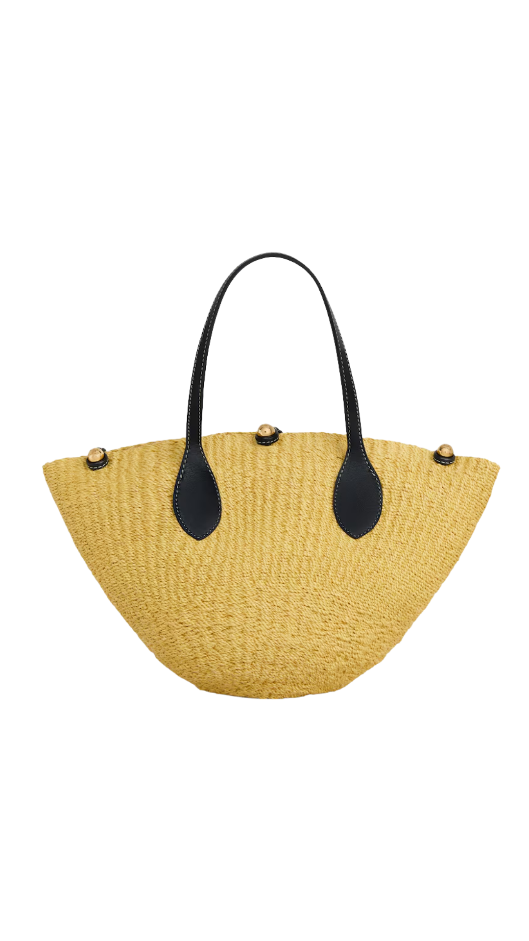 Small Triomphe Beads Basket in Natural/Black