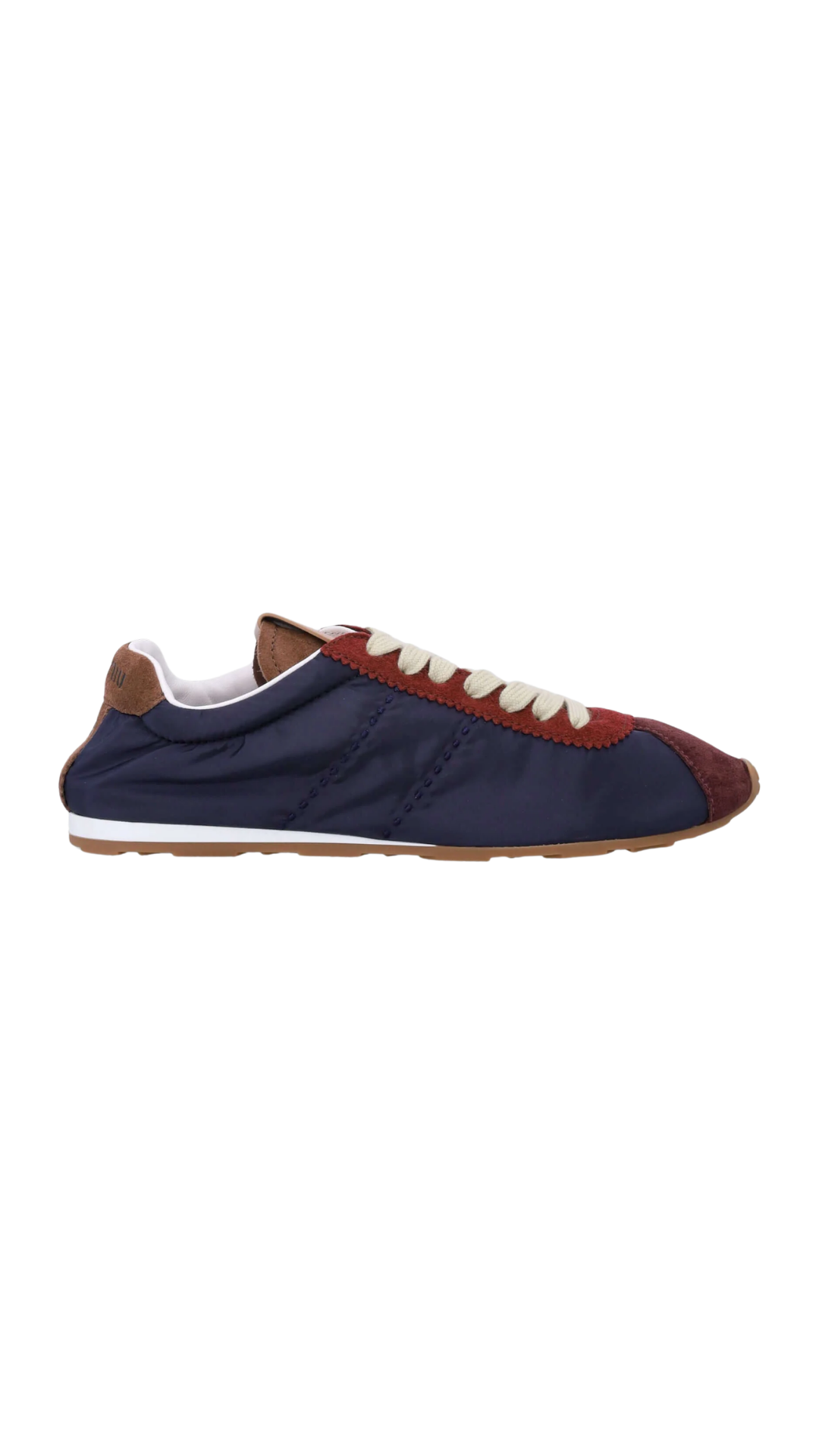Plume Technical Fabric and Suede Sneakers in Navy