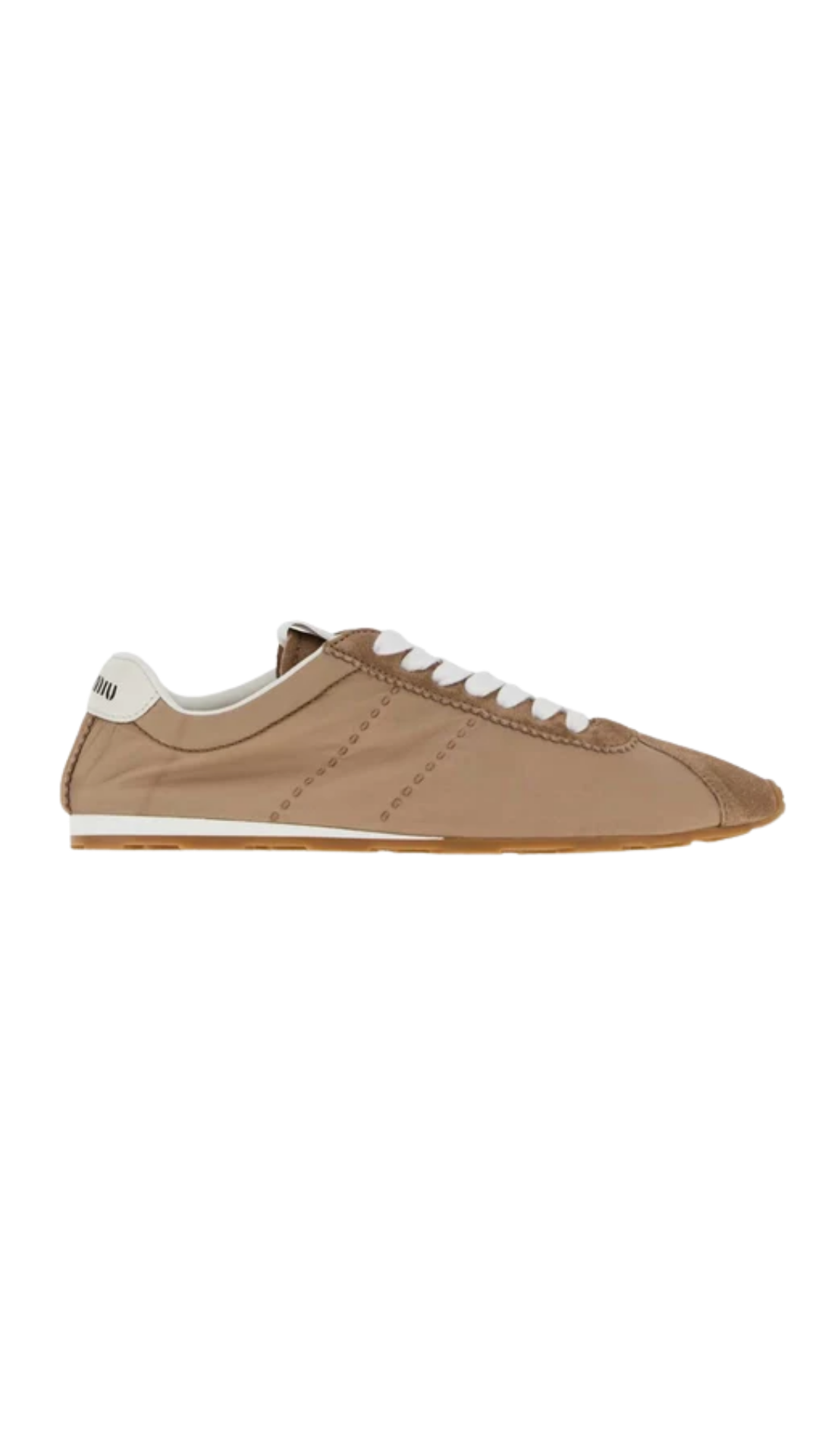 Plume Technical Fabric and Suede Sneakers in Khaki