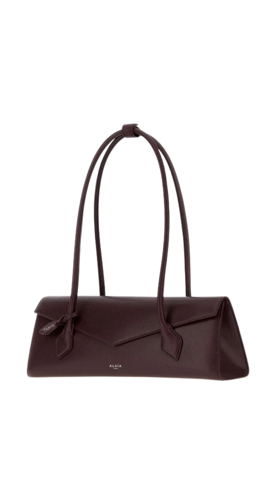 Le Teckel Flap Medium Bag in Burgundy Shiny Goatskin