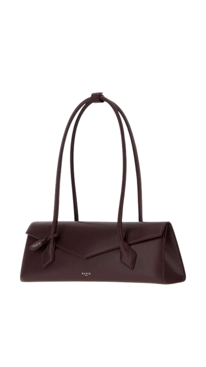 Le Teckel Flap Medium Bag in Burgundy Shiny Goatskin