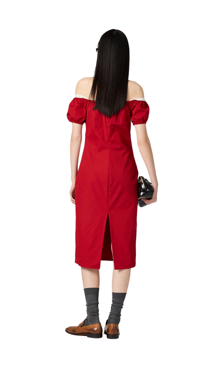 Poplin Dress in Red