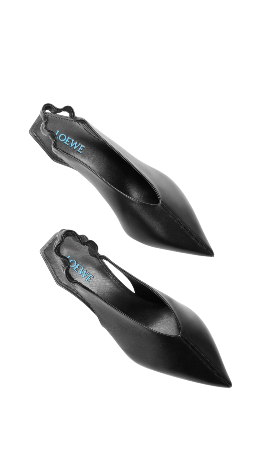 Origami Cubic Slingback in Black Lambskin