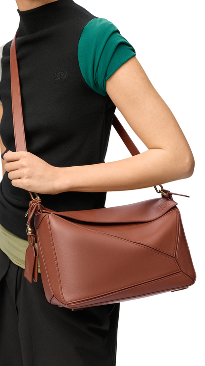 Medium Featherlight Puzzle Bag in Pecan Nappa Lambskin