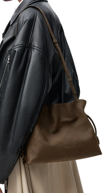 Medium Flamenco Clutch in Tundra Grained Nubuck