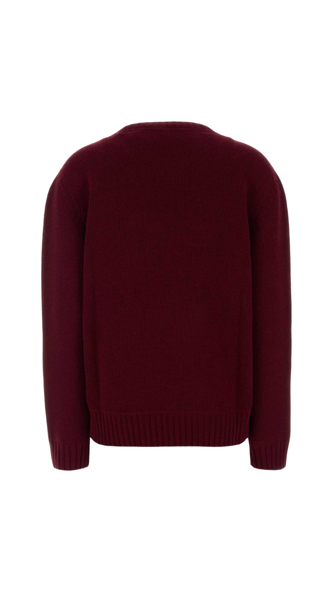 Cashmere and Wool Prada Logo Crew-Neck Sweater in Amaranth Red