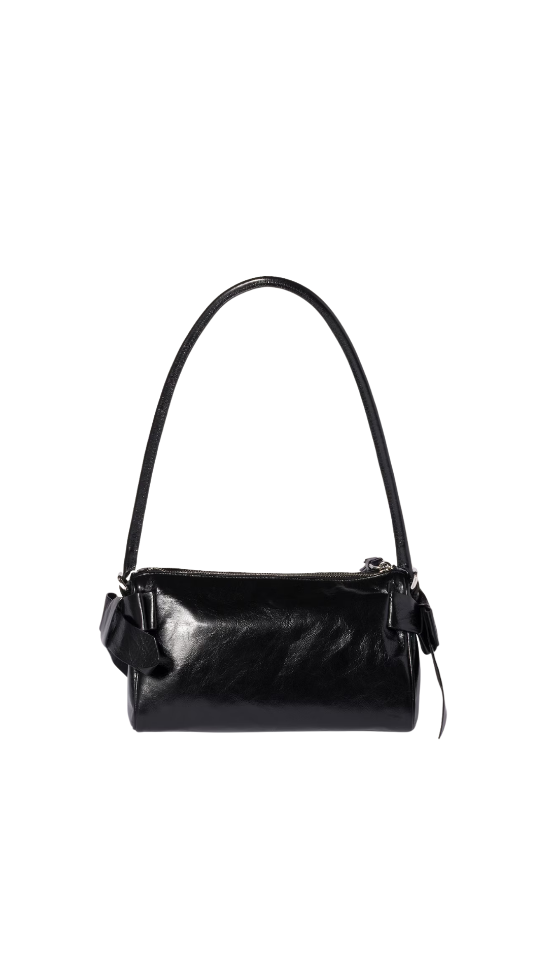 Shiny Leather Pouch in Black