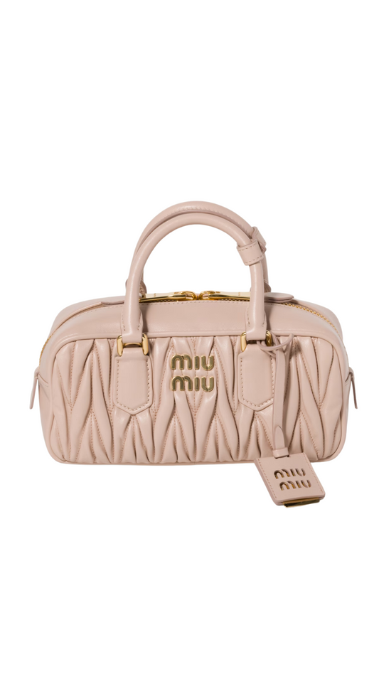 Arcadie Matelassé Nappa Leather Bag in Powder Pink