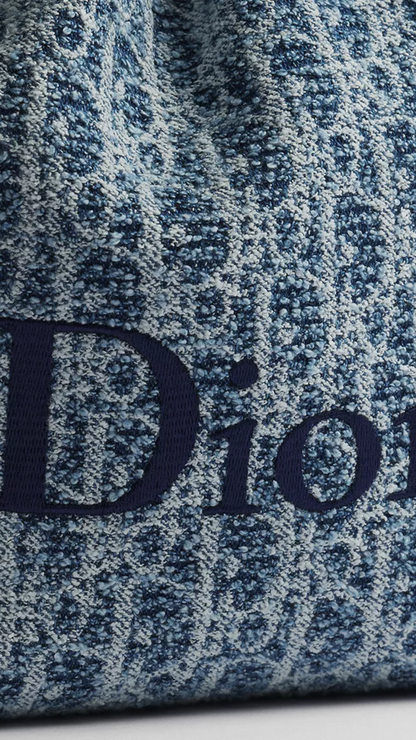 Dioriviera Medium DiorTravel Last Minute Pouch in Blue Spongy Dior Oblique Fabric