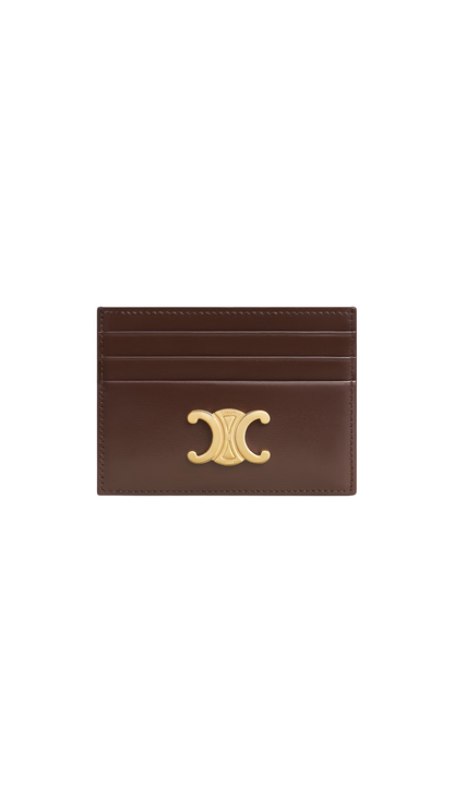 Card Holder Triomphe in Chestnut Shiny Calfskin