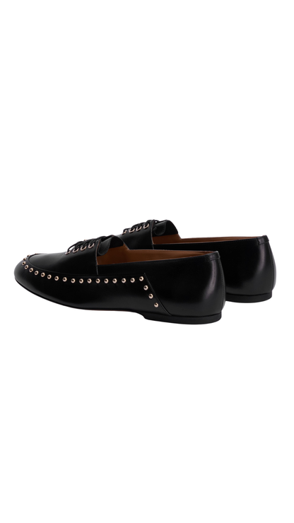 Elyss Loafer Round-Toe Leather Loafer with Studs on Upper