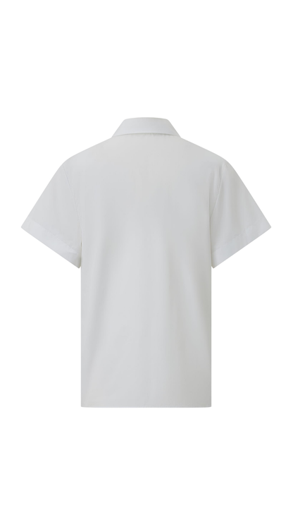 Shirt in White Cotton Poplin