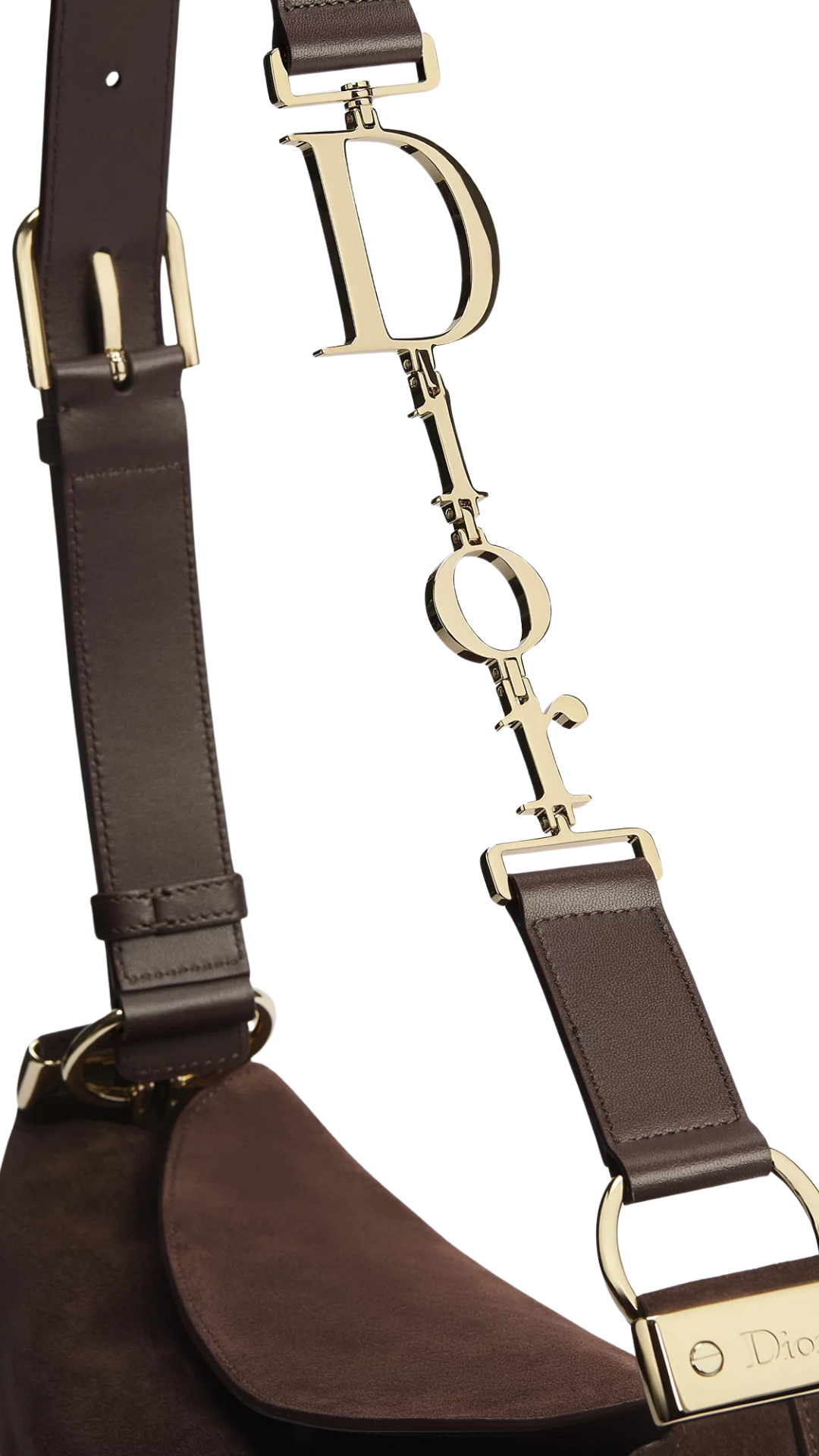 Medium Diorly Bag in Chocolate Suede Calfskin