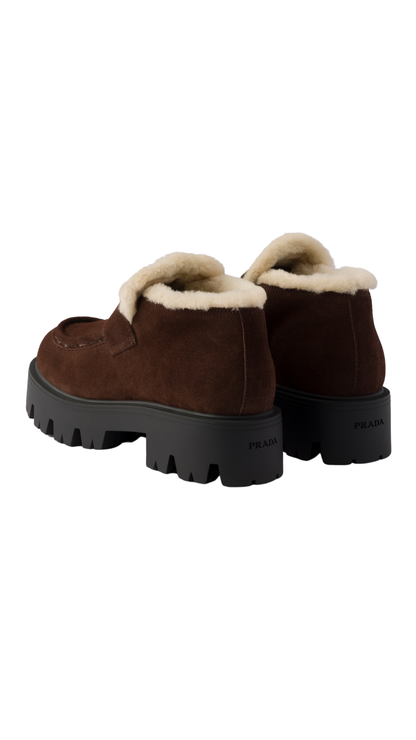 Suede Loafers in Dark Brown