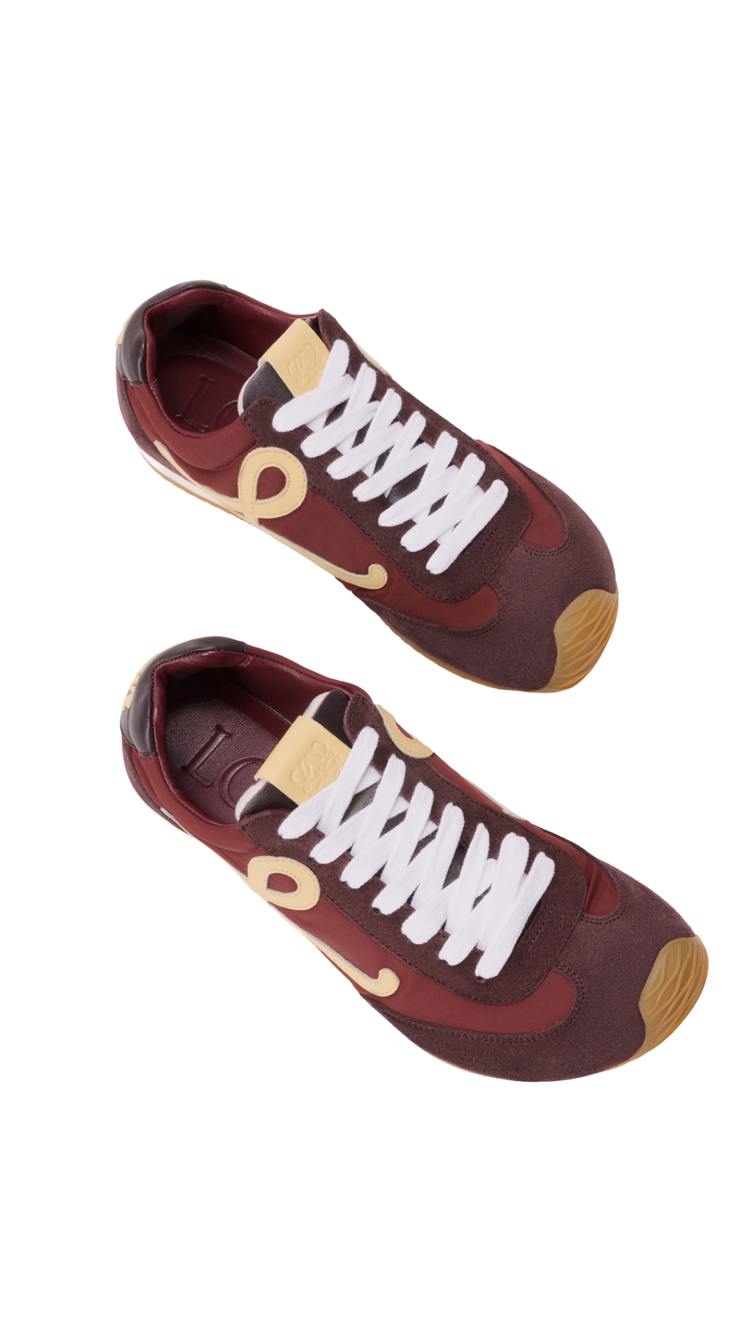 Ballet Runner 2.0 in Nylon and Suede in Red/Vanilla/Aubergine